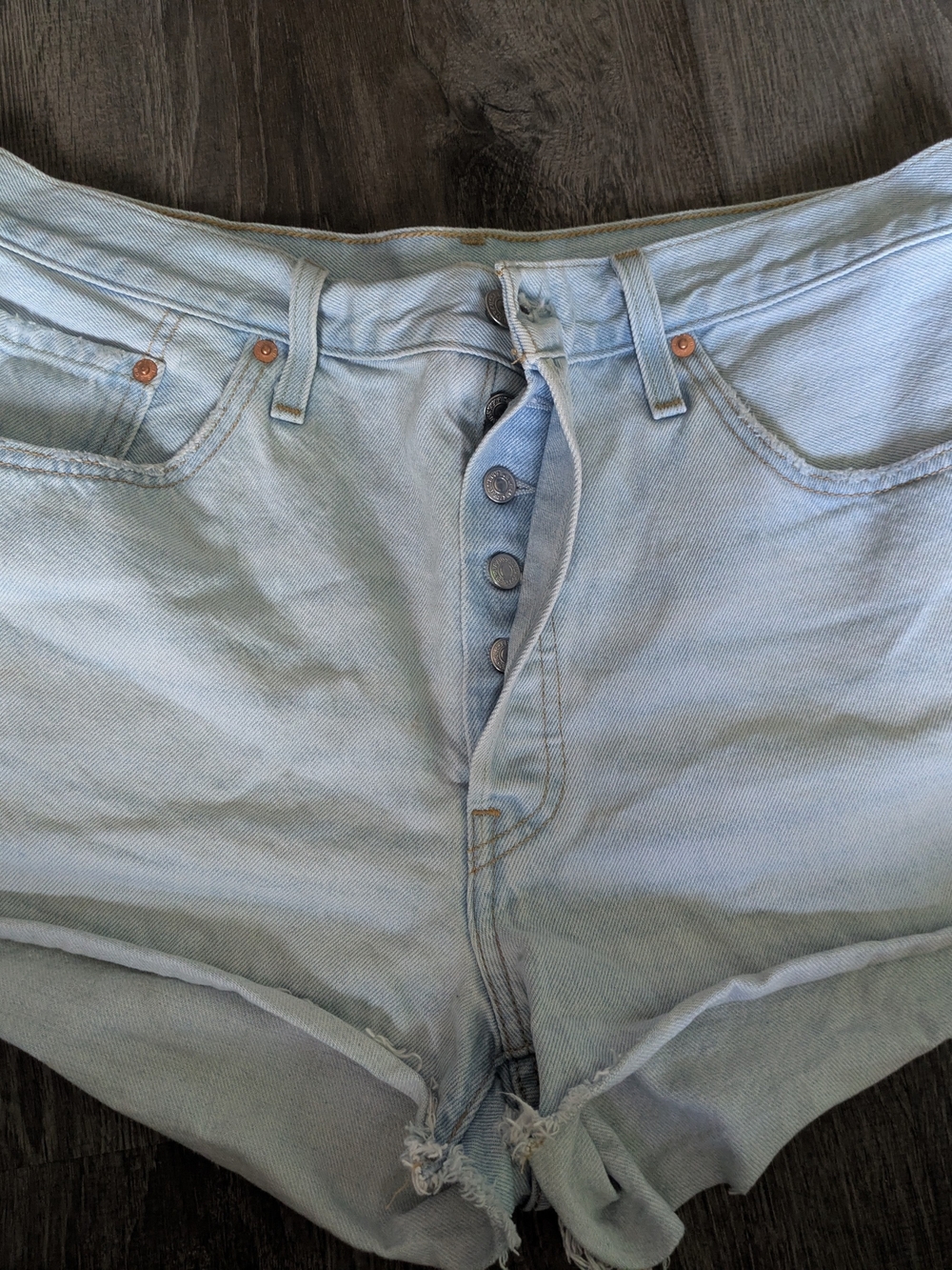 Levi's Light Blue Women's Boyfriend Jean Shorts - Button Fly